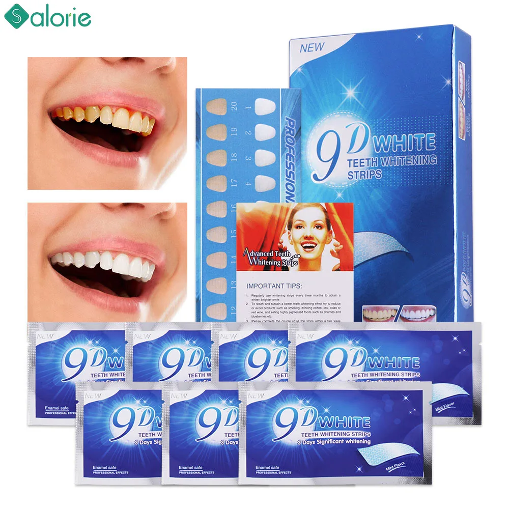Teeth Whitening Yellow Teeth - 9D Teeth Whitening Stickers Mint White