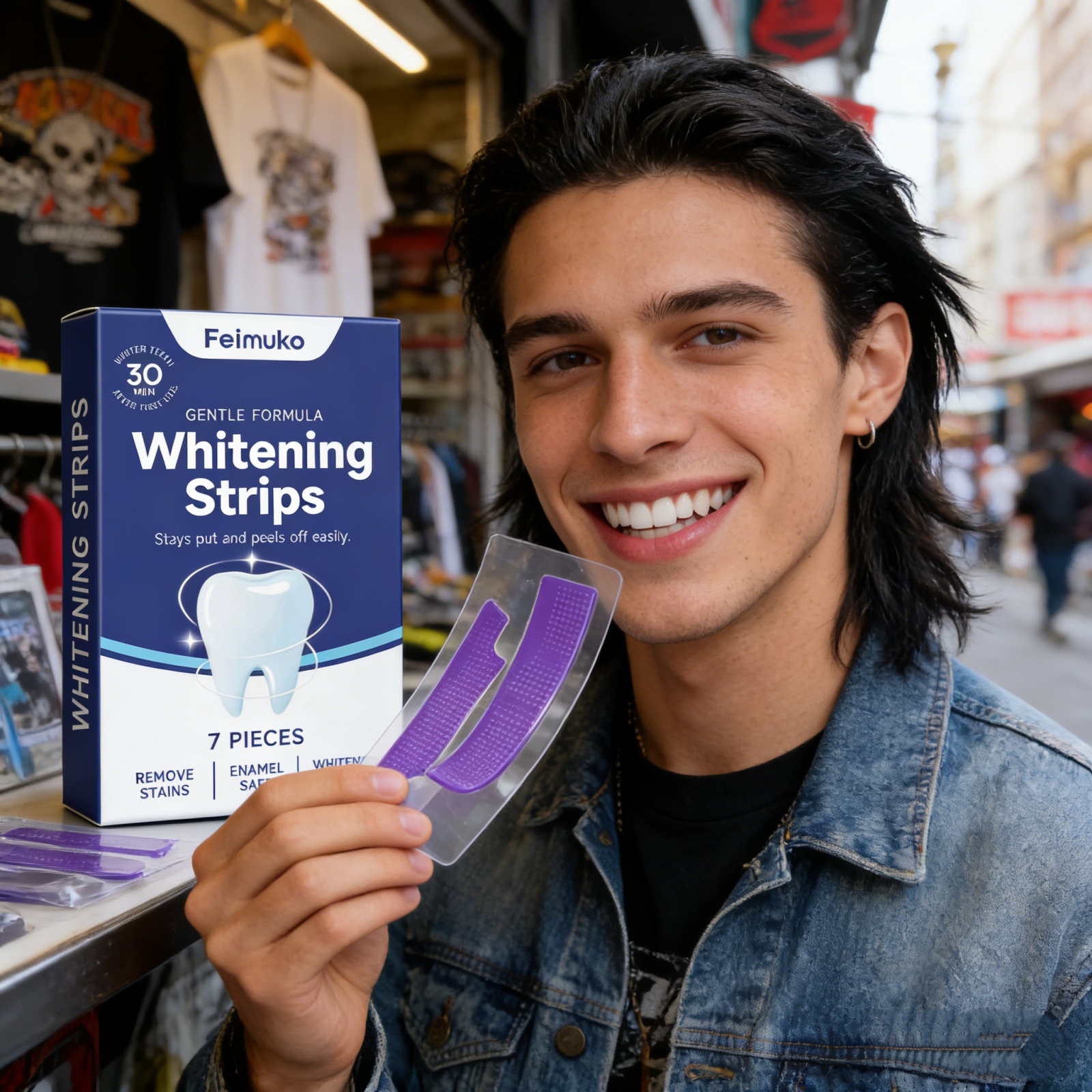 Teeth Whitening Yellow Teeth - Purple Teeth Whitening Strips 30mins Fast