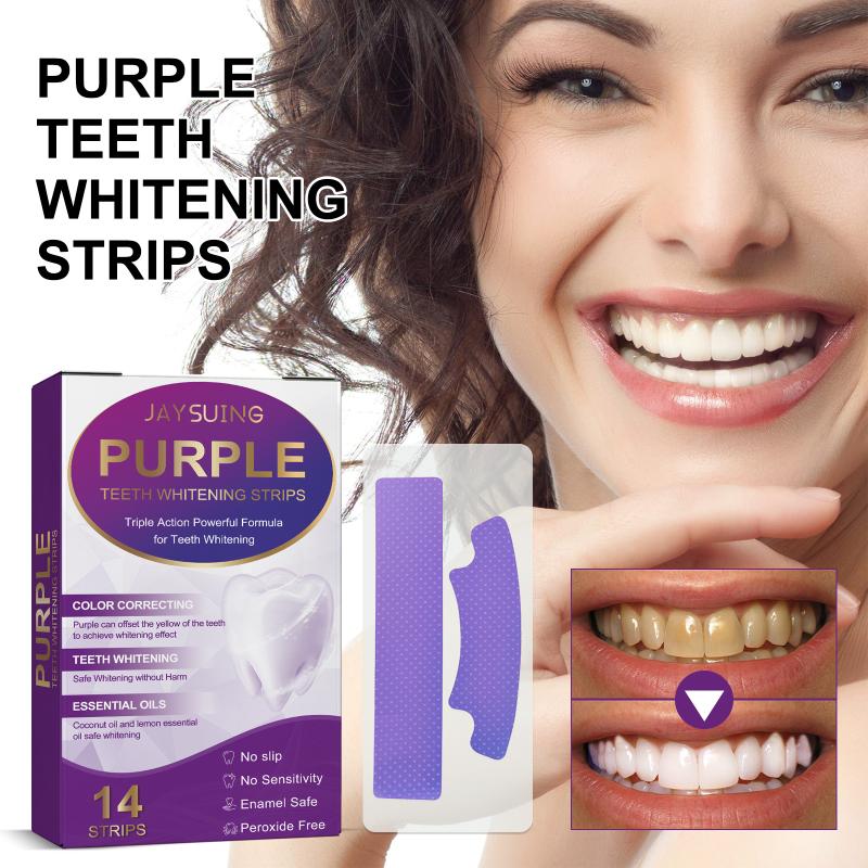 Teeth Whitening Yellow Teeth - Jaysuing 14pcs Teeth Whitening Strips Purple