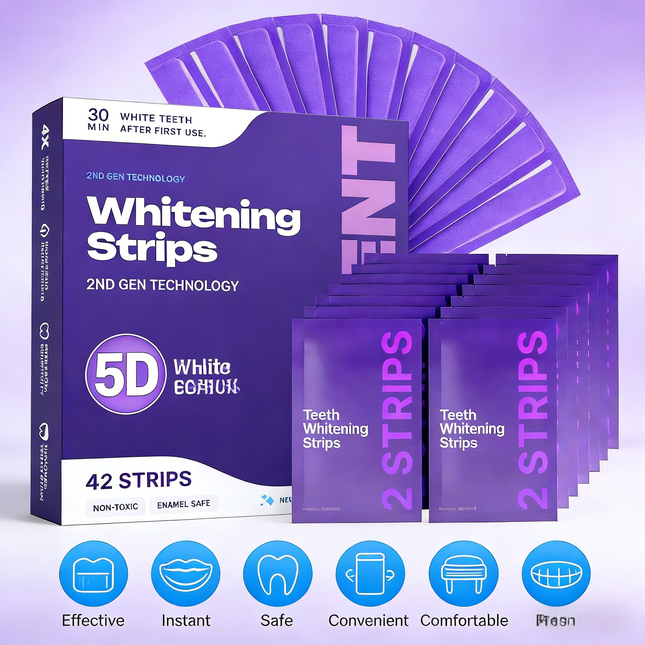 Teeth Whitening Strips - Purple Formula Teeth Whitening Strips Brighten