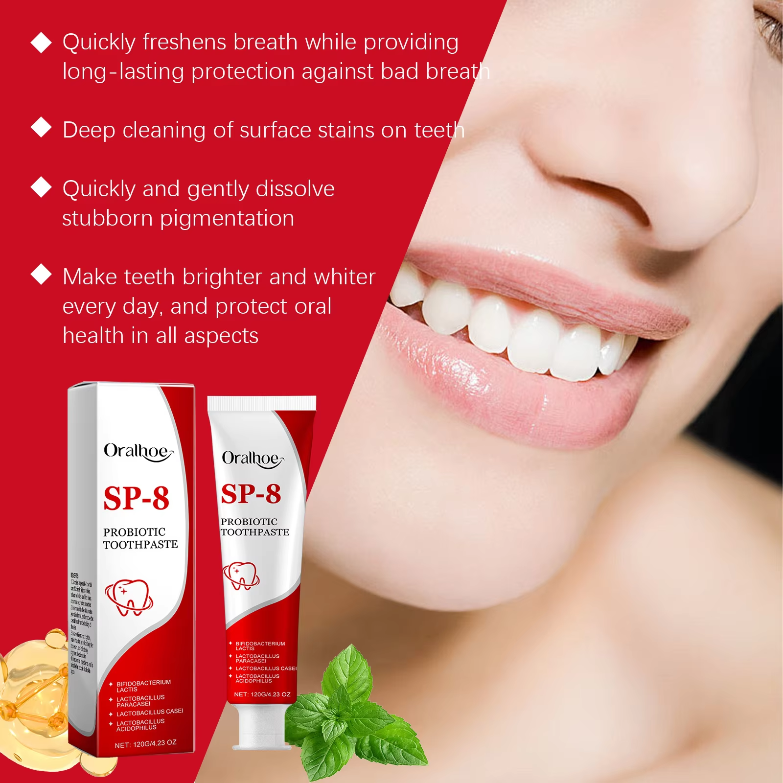 Sp-8 Probiotic Toothpaste Brig - Teeth Whitening Yellow Teeth recensione e prezzo