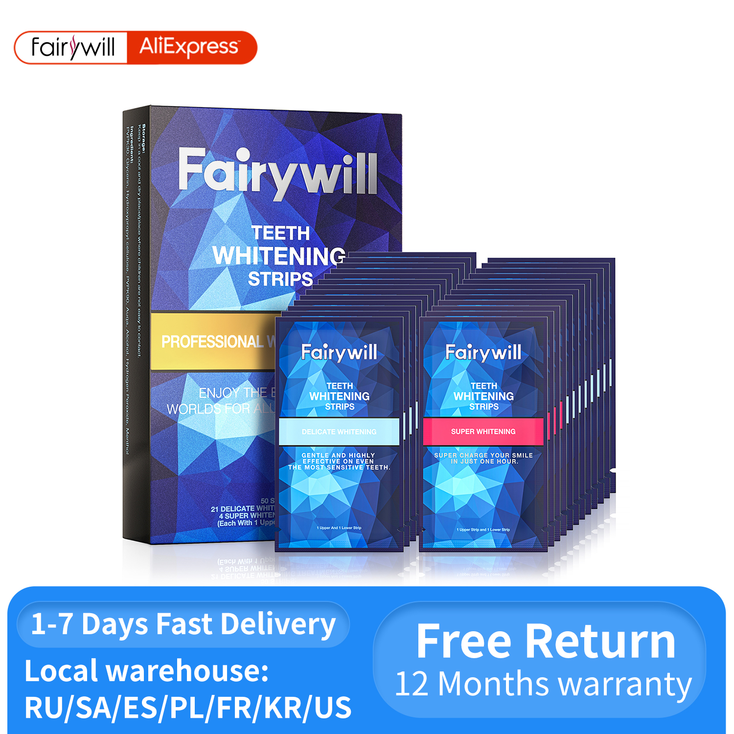 Fairywill White Teeth Whitenin - Teeth Whitening Effects recensione e prezzo