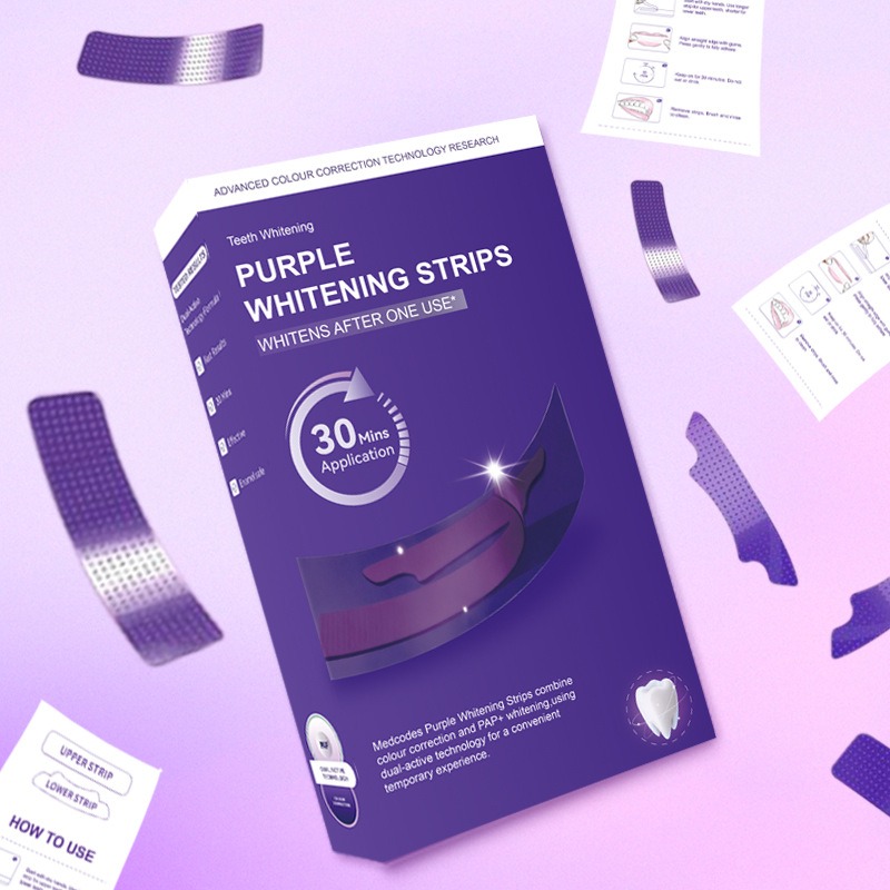 V34 Purple Glowing Dry Tooth S - Teeth Whitening Strips recensione e prezzo