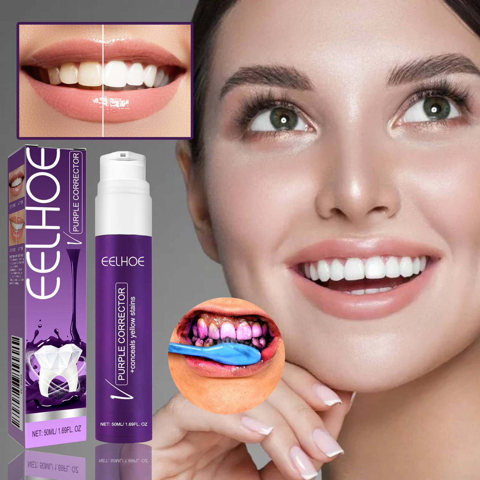 V34 Purple ToothpasteTeeth Whi - Teeth Whitening Yellow Teeth recensione e prezzo
