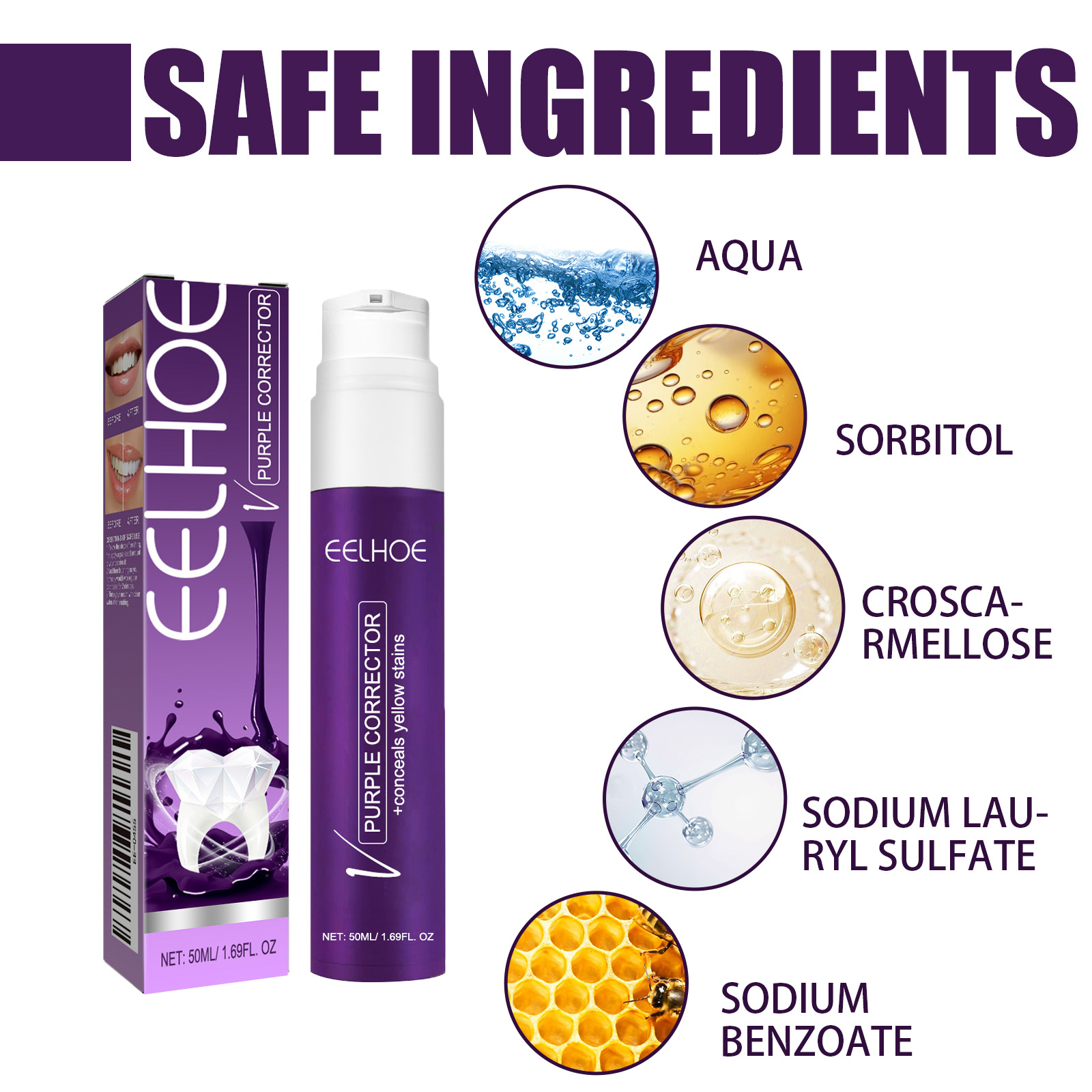 V34 Purple ToothpasteTeeth Whi - Teeth Whitening Yellow Teeth recensione e prezzo