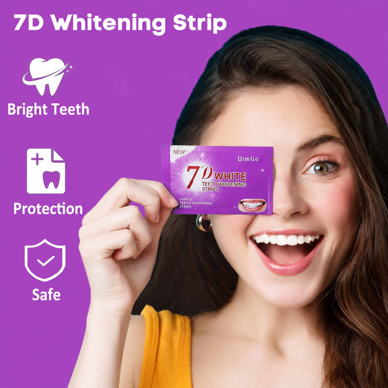 7D Purple Teeth Whitening Stri - Teeth Whitening Yellow Teeth recensione e prezzo