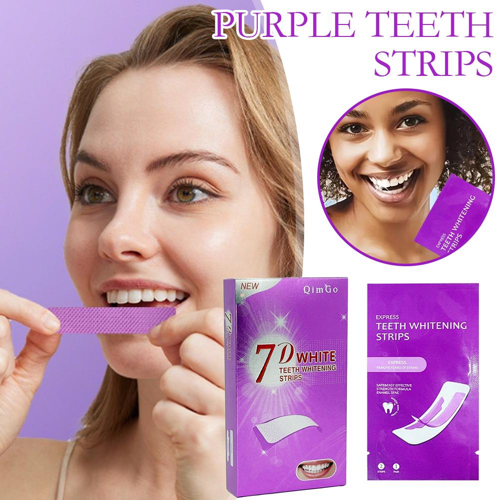 7D Purple Teeth Whitening Stri - Teeth Whitening Yellow Teeth recensione e prezzo