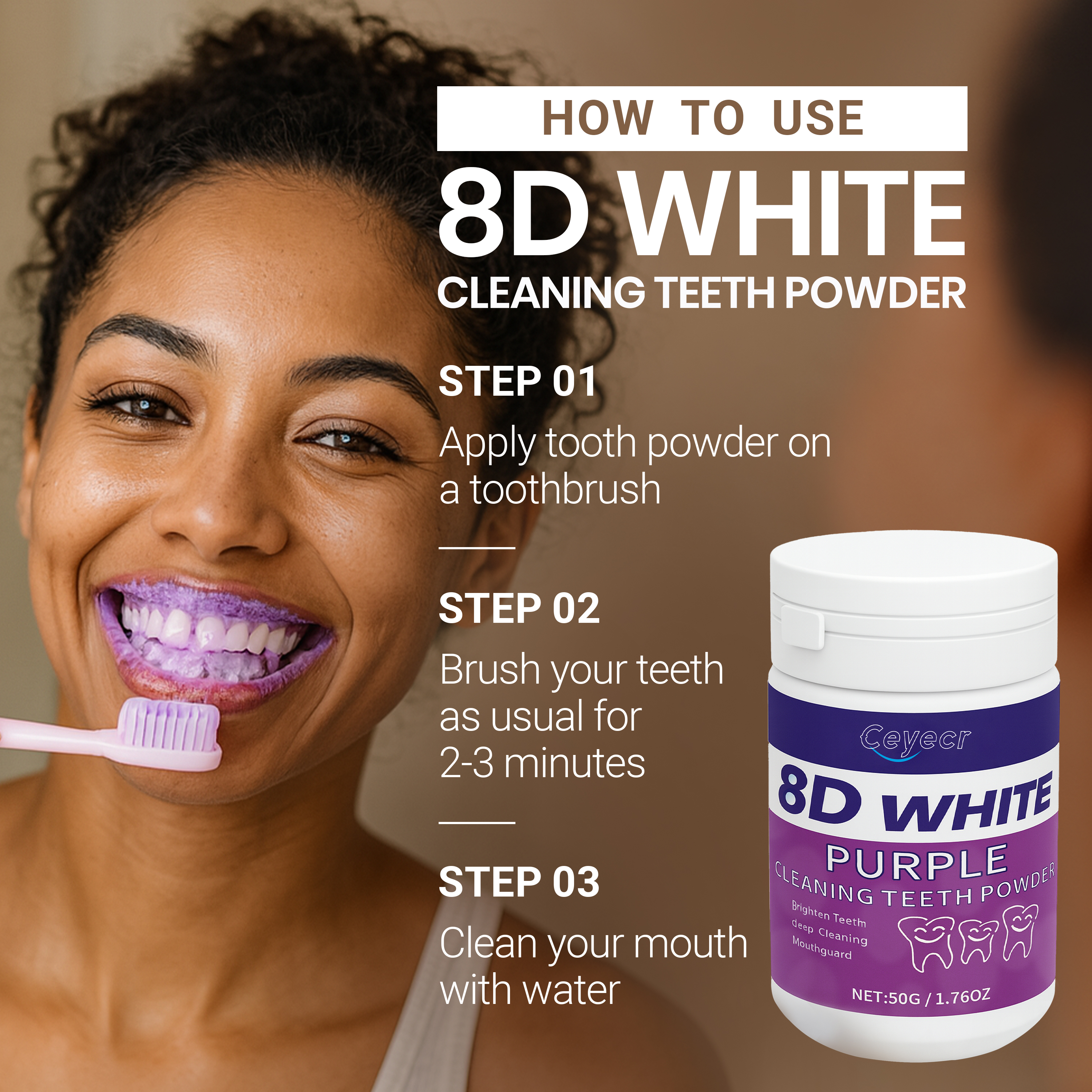 8D white Teeth Whitening Powde - Teeth Whitening Hismile recensione e prezzo