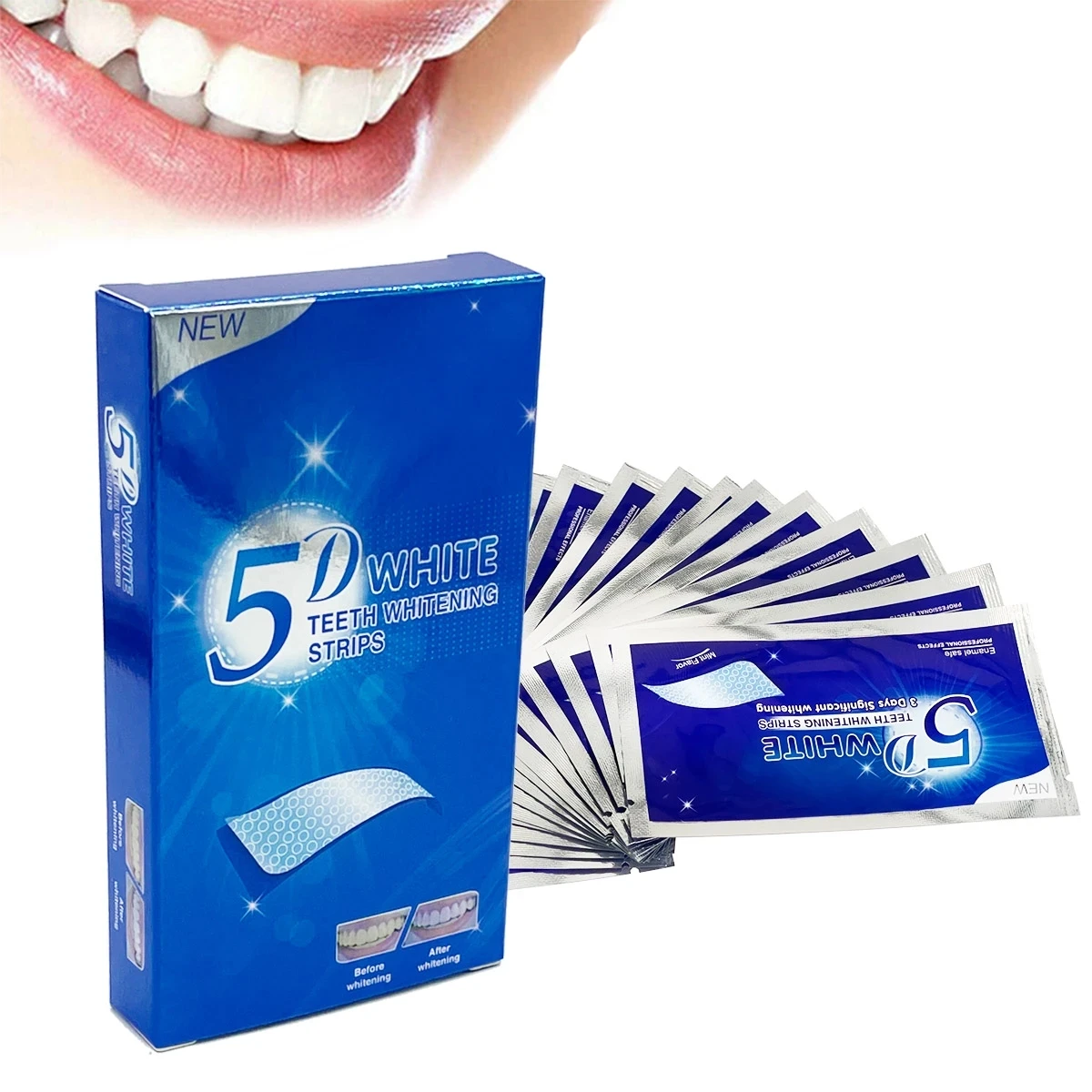 5D White Teeth Whitening Strip - Teeth Whitening Effects recensione e prezzo