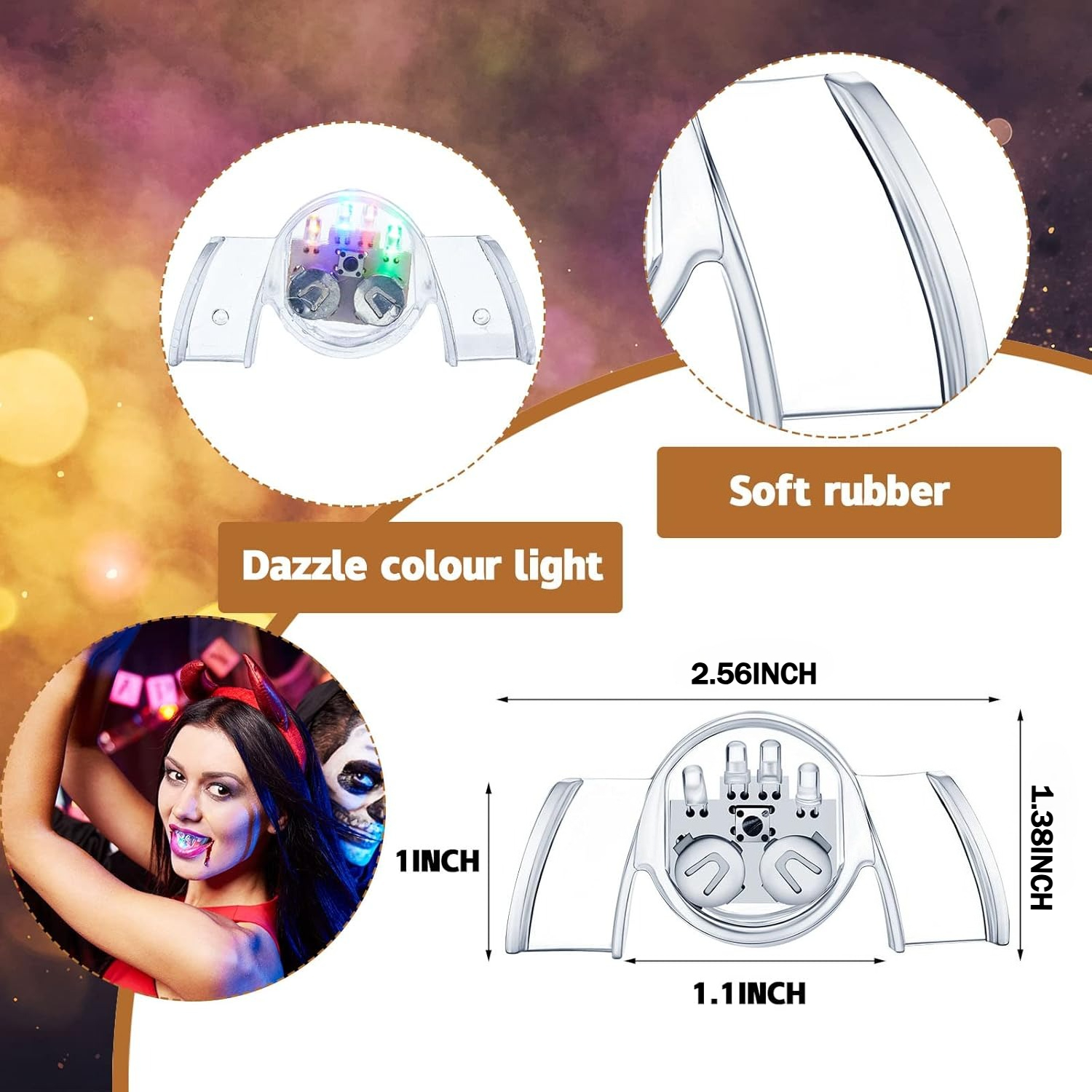 1pcs LED Flashing Mouth Teeth  - Led Mouth Tray recensione e prezzo