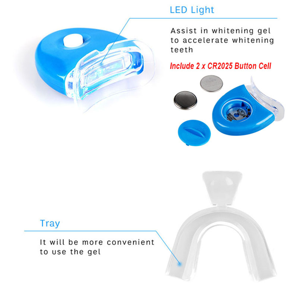 3/6/10 Teeth Whitening Kit Gel - Led Mouth Tray recensione e prezzo